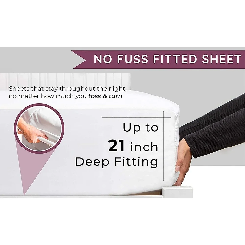 Southshore Fine Living Vilano - 21 Inch Deep Pocket King Bed Sheet Set, 6 PC